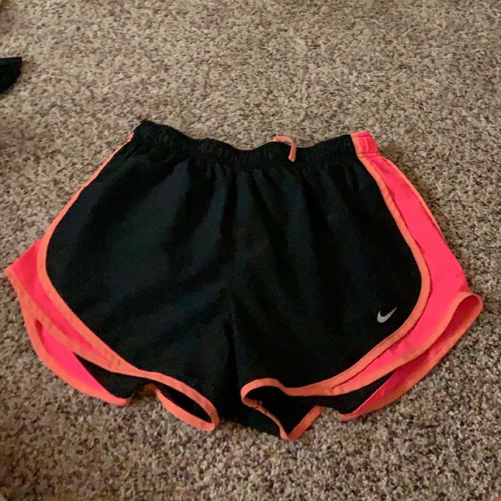 Black nike shorts with neon accents